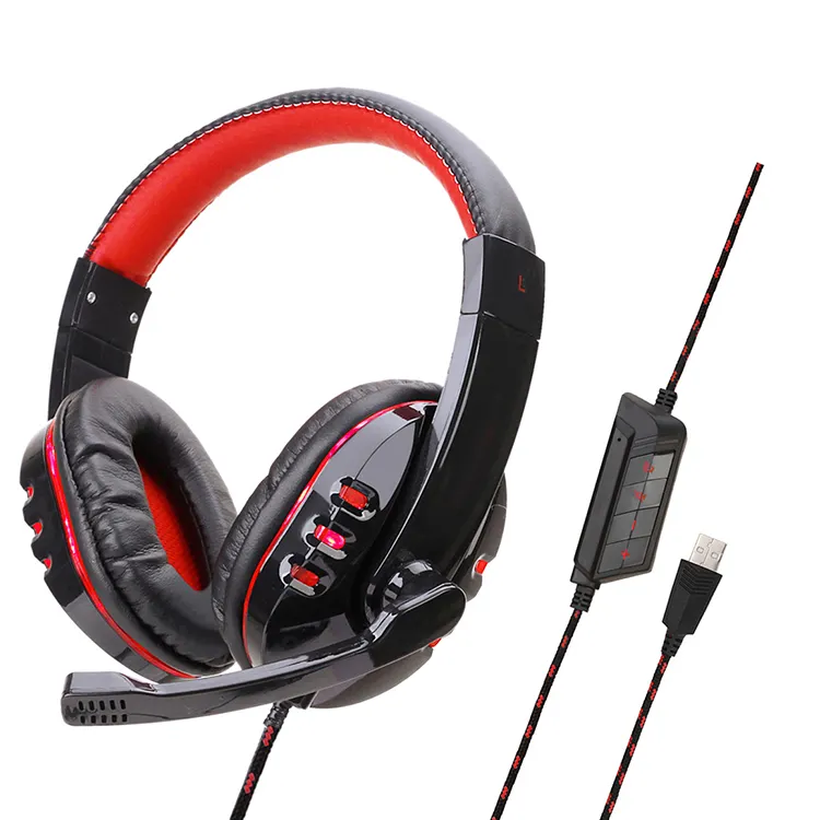 Kopfband elektronische Sport LED kabel gebundene Kopfhörer Surround Sound 7.1 Kanal USB-Computer konsole Laptop Gaming Headset mit Mikrofon