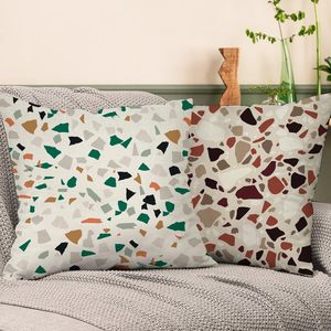 Housse de coussin décorative à motif <span class=keywords><strong>terrazzo</strong></span> coloré, 4 pièces, art moderne minimaliste, décoration extérieure pour porche et maison - Product Image 3