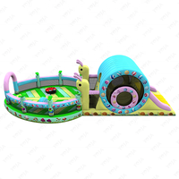 Toboggan gonflable coloré en forme d'escargot pour utilisation en intérieur, château gonflable de ferme, parc d'attractions pour la maison, parc d'aventure