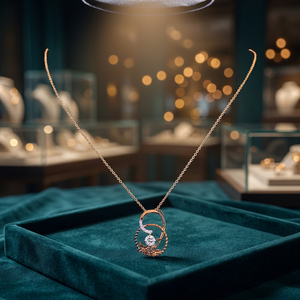 Collier pendentif en or rose plaqué diamant, chaîne serpent minimaliste, forme de cadenas, taille brillant, sertissage griffe, pour femme, idéal pour les fêtes et les fiançailles - Product Image 5