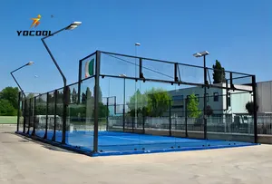 Sıcak satış açık panoramik kürek tenis mahkemesi kapak padel mahkemesi ile çatı