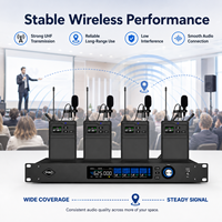 Système de microphone sans fil UHF à quatre canaux SPQ4-L Pro, adapté aux conférences, aux spectacles sur scène