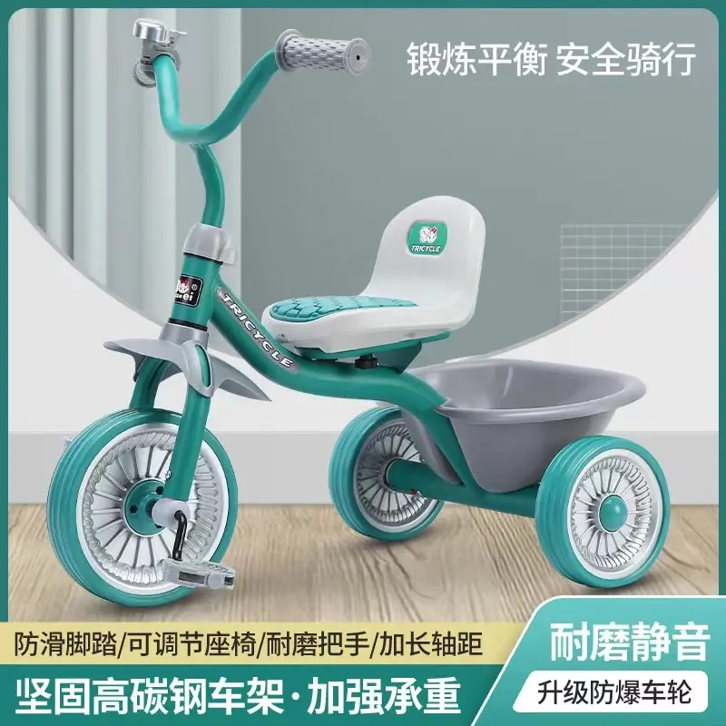 2023 tre ruote mini bambino verde trike/ragazze e ragazzi bambini spingere triciclo all'ingrosso/triciclo 2-6 anni