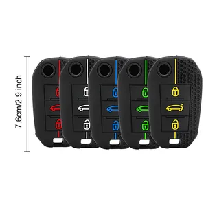 Coque de clé de voiture en silicone, porte-clés pour <span class=keywords><strong>Peugeot</strong></span> <span class=keywords><strong>2008</strong></span> 308 T9 208 pour Citroën Berlingo <span class=keywords><strong>2019</strong></span> C3 Cactus Picasso C4l C5 X7 C8 - Product Image 6