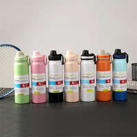 Termo aislado deportivo de viaje de acero inoxidable de 800ml de alta calidad, botella de agua de frasco de vacío de gran capacidad con asa