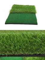 Tapis d'entraînement de golf vert pour swing et chipping avec base en EVA, surface de frappe double herbe 40x64cm personnalisable