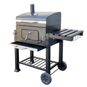 Komenjoy ngoài trời hút thuốc ống khói than nướng BBQ Xe đẩy nướng thịt nướng nhà vườn Patio sân sau bếp than - Product Image 4