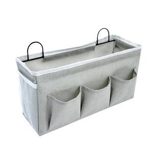 Para <span class=keywords><strong>Amazon</strong></span>, cesta de almacenamiento de tela para el hogar para <span class=keywords><strong>dormitorio</strong></span> montada en la pared, bolsa de almacenamiento de artículos diversos para cabecera multiusos - Product Image 1