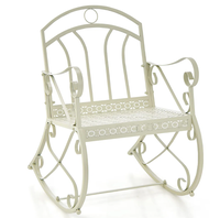 Fauteuil Papasan SunnyFeel Moderne en Forme de Crabe, Chaise à Bascule à Ressorts pour Extérieur, Banc de Jardin en Fer par Niceway Home