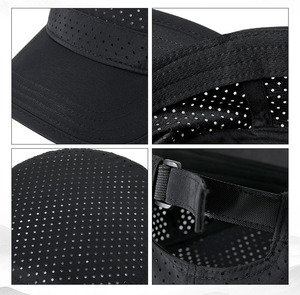 Gorra de 5 Paneles Personalizada de Nailon de Secado Rápido con Orificios de Ventilación Láser, Gorra Plana Redonda con Cierre de Velcro que Absorbe la Humedad - Product Image 4