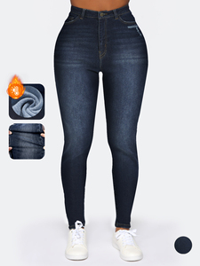 Women's High Waist <b>Stretch</b> Skinny <b>Denim</b> Pants Custom Summer Casual Solid Color Slim Fit Jeans Elastic Pencil Trousers-Wholesale - Product Image 1