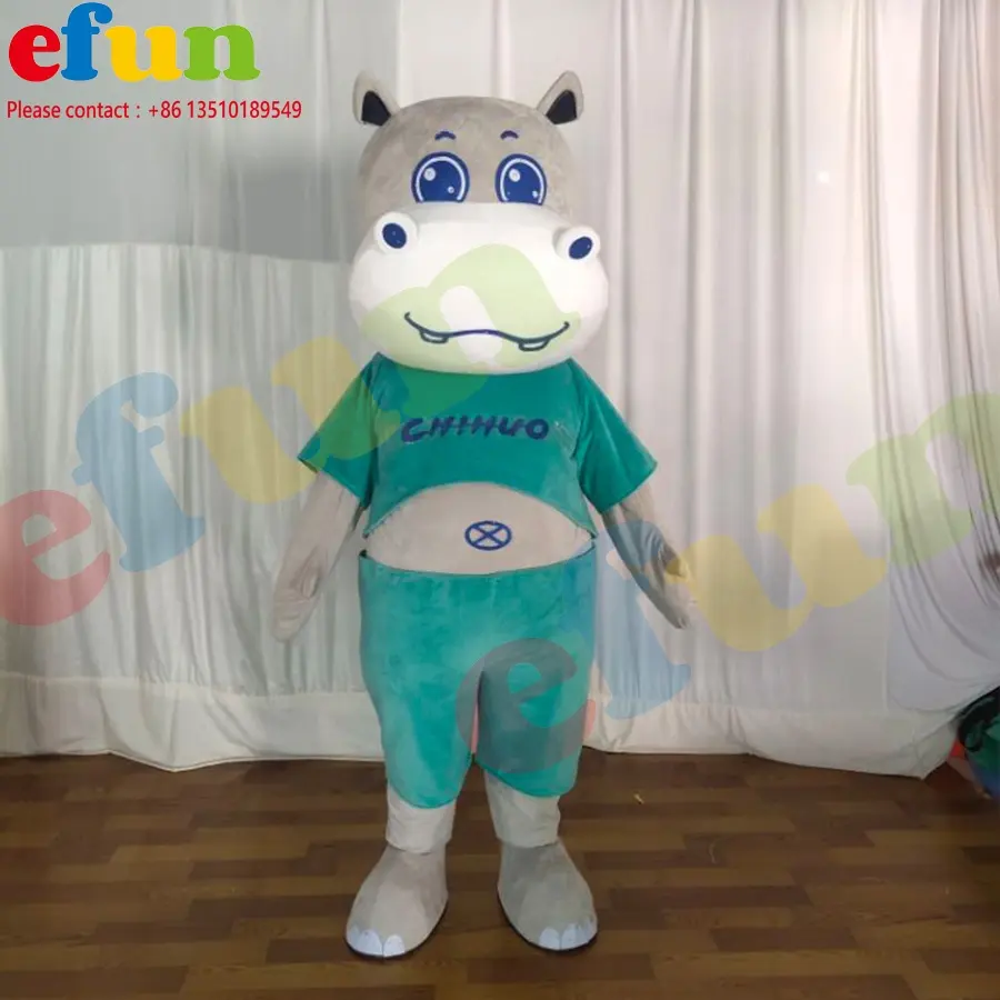 Efun personalizzato realistico animale ippopotamo mascotte costumi per adulti Performance oggetti di scena personaggio dei cartoni animati mascotte per la vendita