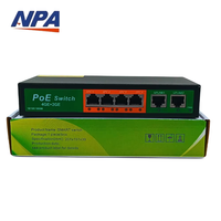 Switch Gigabit complet 4 PoE + 2 Uplink 60W avec alimentation intégrée IEEE802.3af/at, boîtier métallique, double mode QoS, empilable pour caméra IP, CCTV, AP