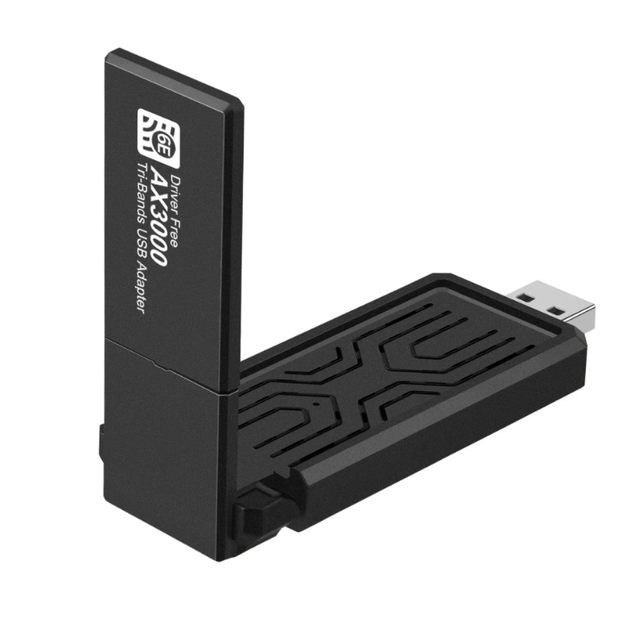 Drive Free 5400Mbps 2.4/5.8/6Ghz Tri Band WiFi Dongle WiFi 6 USB Adapter Support Win10/11