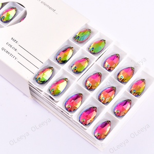 Oleeya Factory Wholesale Teardrop 5A Glass Droplet <b>Crystal</b> AB Sew on Rhinestones for Dresses - Product Image 6