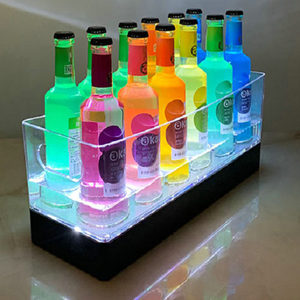 Vitrina Iluminada LED <span class=keywords><strong>de</strong></span> Acrílico Personalizada para Botellas <span class=keywords><strong>de</strong></span> Cerveza, Caja <span class=keywords><strong>de</strong></span> Luz con Logotipo Grabado para Exhibición y Decoración <span class=keywords><strong>de</strong></span> Tiendas - Product Image 1