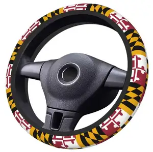 38cm Maryland Flag Universal Auto Steering Wheel Covers Car Accessories For Men Women