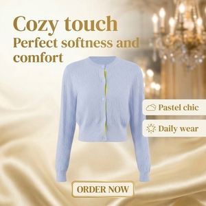 <span class=keywords><strong>Cardigan</strong></span> in Maglia da Donna Personalizzato con Basso MOQ, Maglione <span class=keywords><strong>Viola</strong></span> Morbido a Maniche Lunghe con Collo Rotondo, <span class=keywords><strong>Cardigan</strong></span> da Donna con Bottoni Effetto Snellente in Vita - Product Image 4