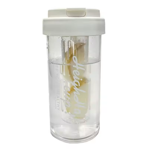 Garrafa de plástico portátil reutilizável de alta qualidade para meninas, garrafa de suco à prova de vazamento de 600ml, garrafa de água com tampa - Product Image 2