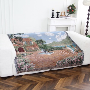 Dệt Tấm Thảm Ném Chăn Tường Treo Nghệ Thuật Thủ Công Mỹ Nghệ Jacquard Đa Năng Mềm Du Lịch Mat Ngoài Trời <span class=keywords><strong>Fringe</strong></span> Tua - Product Image 2