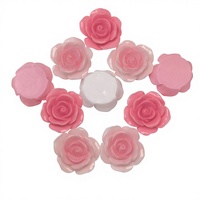 Mini cabochons artistiques peints à la main en forme de roses, breloques en résine rose pour la décoration DIY de coques de téléphone