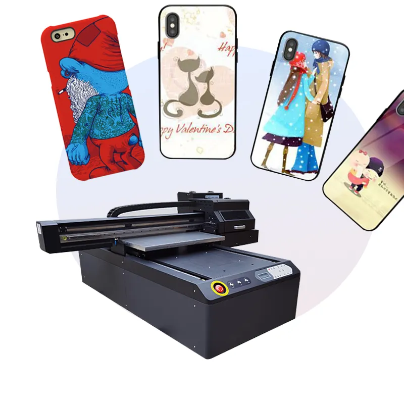 6090 UV Flatbed Printer I3200U1 print head 6 Pass Automatic Ink Supply Induction System Phone case PVC Hot Sale