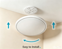 Plafonnier LED 32W étanche IP54 anti-insectes avec température de couleur réglable 3CCT par interrupteur DIP, montage en surface, salle de bain, Ra80, 2600lm
