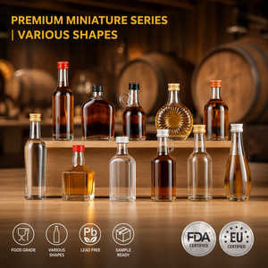 Ensemble de bouteilles miniatures en verre Solent pour spiritueux, 50 ml, 100 ml, petite fiole à spiritueux avec bouchons pour <span class=keywords><strong>whisky</strong></span>, gin, vodka, vente en gros, emballage en vrac - Product Image 1