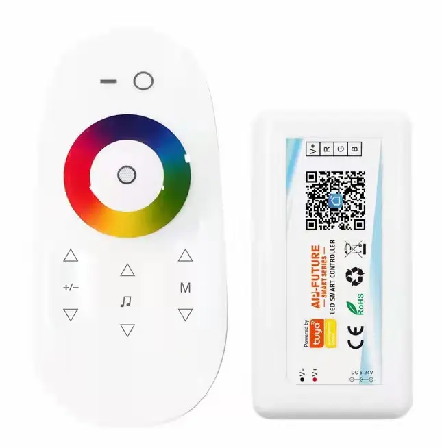 RGB LED Strip Smart WiFi Controller Tuya Smart Life APP with 2.4G RF Remote Controller Compatible with Alexa Google Home