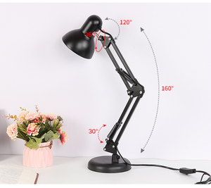 Chất lượng cao gấp cánh tay dài đèn bàn với sắt cơ sở ánh sáng sử dụng trong khi sạc bóng đèn cho văn phòng hoặc nghiên cứu - Product Image 2