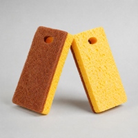 Éponge en pulpe de bois et fibre de coco naturelle double couche, écologique, anti-rayures, vente en gros directe usine