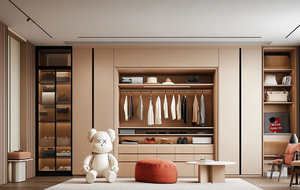 Armario Vestidor Moderno de Diseño Personalizado de Primera Calidad, Armario de Lujo con Separación de Vidrio e Iluminación LED para Dormitorio, Apartamento, Villa u Hogar - Product Image 2