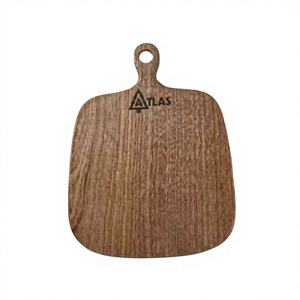 Plateau à poignée carrée très vendu avec plaque à pizza en bois gravée au laser, plateau en bois massif créatif pour fromage, pain, steak - Product Image 1