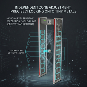 Detector de Metales de 33 Zonas, Puerta de Seguridad IP65 para Entrada de Escuelas ZK-D1065 con 33 Zonas de Detección Precisa - Product Image 5