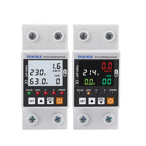 63A TUYA WiFi Smart Earth Leakage Over Under Voltage Protector Relay Device Switch Breaker Energy Power kWh Meter Smart Life