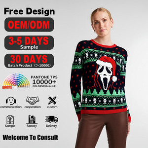 Suéteres Navideños Feos Personalizados al por Mayor, Tejidos, Sexys, Divertidos, Talla XXXL, Cuello Redondo, para Mujer - Product Image 3