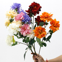 Fleur de rose artificielle en soie de chine 3 têtes fleur de pivoine rose pour l'obtention du diplôme de noël saint valentin nouvel an décor de mariage