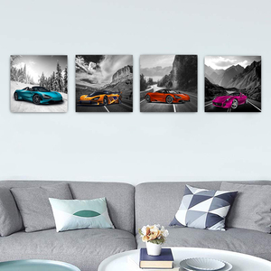 Poster de voiture Décor Noir et Blanc Art Mural Encadré Art de voiture pour Teen Boys Bedroom Decor Sports canvas Posters and prints - Product Image 3