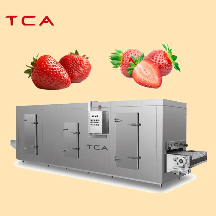 TCA Tunnel quick freezing machine for strawberry quick freezing multi use seafood fruit and vegetable tunnel quick freezer price