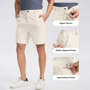 Bermuda athlétique personnalisé pour hommes 95% polyester 5% élasthanne taille moyenne style décontracté toile solide coupe ajustée short extensible doux - Product Image 5