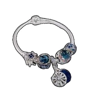 Pulsera de Plata 925 con Dijes de la Serie Star River, Globo Aerostático, Corazón, Corona, Incrustaciones de Circonio, Colgante Pequeño, Accesorio Unisex de Lujo para DIY - Product Image 5