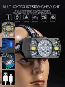 Super brillante Lampe Frontale impermeable emergencia Cob luces de trabajo Usb recargable Camping linterna al aire libre Led lámpara de cabeza - Product Image 6