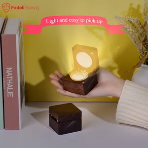Коробка кольца цвета СИД светлая с персонализированным дизайном, Коробка обручального кольца приведенная-шкатулка ювелирных изделий