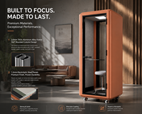 Cabine de travail insonorisée pour une personne, cabine de réunion silencieuse avec cadre en aluminium de 3,0 mm et verre de sécurité laminé