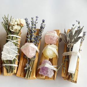 Набор благовоний из сандалового дерева и кипариса: креативный хрустальный букет, защита от сглаза, ароматерапия с натуральными ароматическими элементами и ломтиками апельсина - Product Image 2