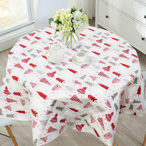 Nappe <span class=keywords><strong>de</strong></span> <span class=keywords><strong>Noël</strong></span> OEM ODM en PEVA avec envers en flanelle - Housse <span class=keywords><strong>de</strong></span> table ronde imperméable et anti-taches pour décorations <span class=keywords><strong>de</strong></span> fêtes - Product Image 3