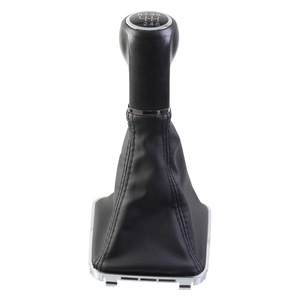 Opel Zafira B Gear <b>Shift</b> <b>Knob</b> Black Leather 5 6 Speed Ergonomic Design Integrated Dust Cover - Product Image 1