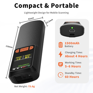 Escáner de Código de Barras Portátil con Conexión Inalámbrica Dual, Recargable de 1500 mAh, Escáner de Código de Barras Inalámbrico para Gestión de Inventario Minorista - Product Image 1
