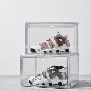 Caja de Zapatos Transparente Apilable Magnética de Plástico con Apertura Lateral Plegable, Personalizable con Logotipo OEM, para Almacenamiento de Zapatillas - Product Image 3
