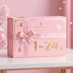 Tùy Chỉnh Màu Hồng Sang Trọng Món Quà Năm Mới Giáng Sinh Advent Lịch 24 Ngày Giấy Cứng Cứng Cứng Nhắc Tông Thanh Lịch Bao Bì In Ấn Hộp Quà Tặng - Product Image 6